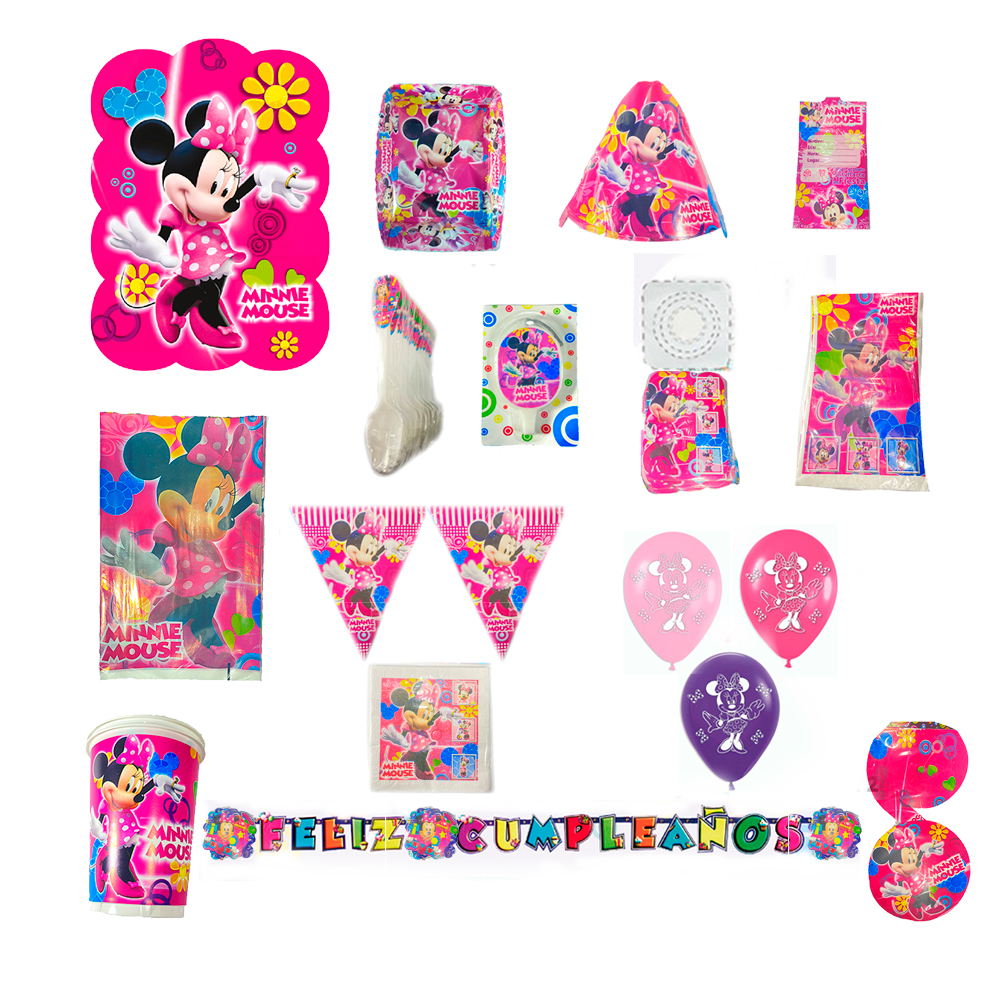 Kit Casa Mickey Minnie Mouse Cumpleaños Decoracion Piñatax12